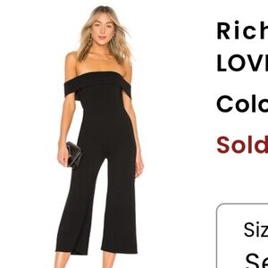 Lovers & Friends Richard Black Off-Shoulder Jumpsuit